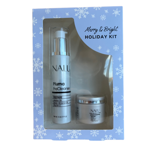 Merry & Bright Holiday Kit: Pluma Pre-cleanse + Green Tea Microfoliant